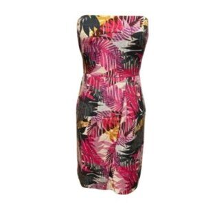 Banana Republic Strapless Dress - Pink, Yellow, Black